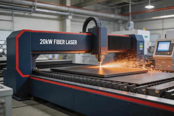 Mitsubishi Electric MX Series high-power 20kW fiber laser cutting thick steel plate