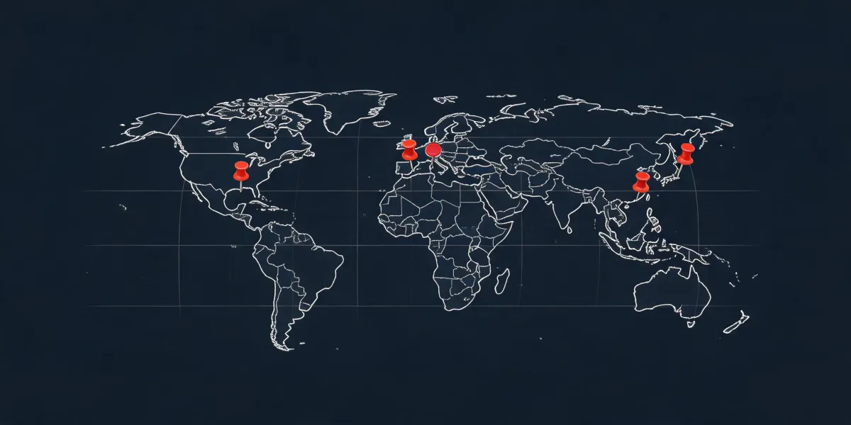 Mitsubishi Electric global deployment and regional parts hub map